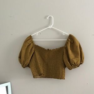 ⋒ Wild Fable Poof Sleeve Crop Blouse ⋒